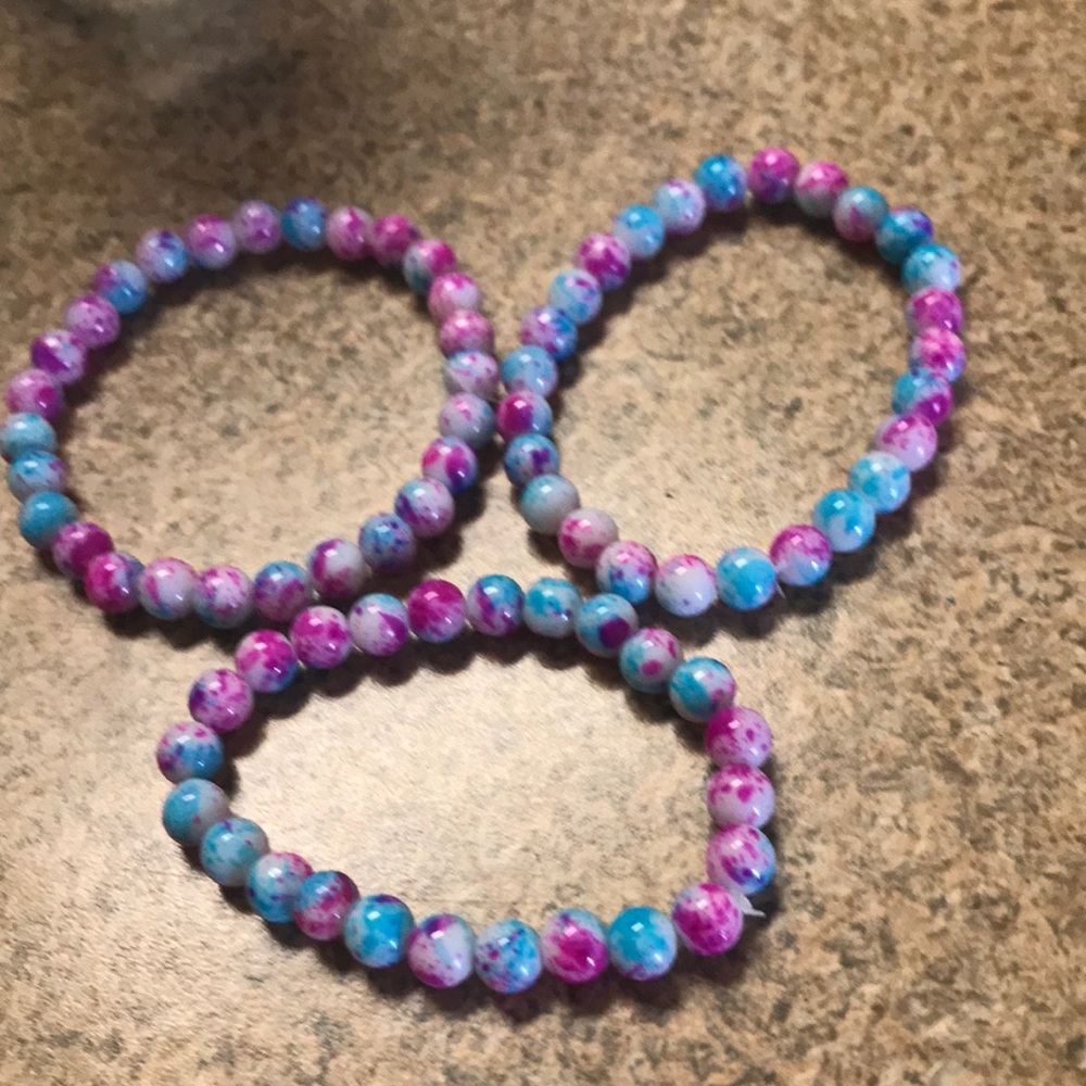 Homemade glass bead bracelets!